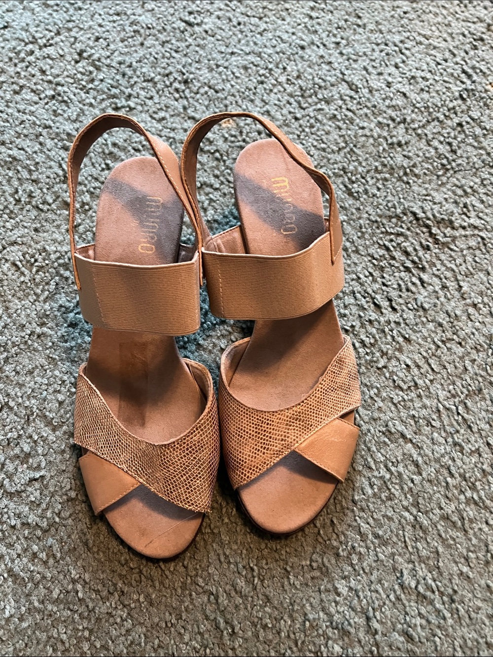 MIA Tan Cross-Strap Slingback Sandals